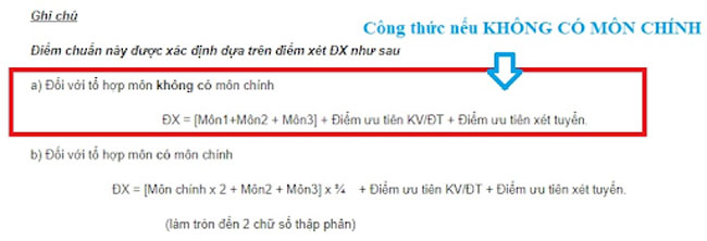 công thức tính điểm đại học
